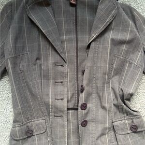 Bandolino Charcoal Plaid Blazer